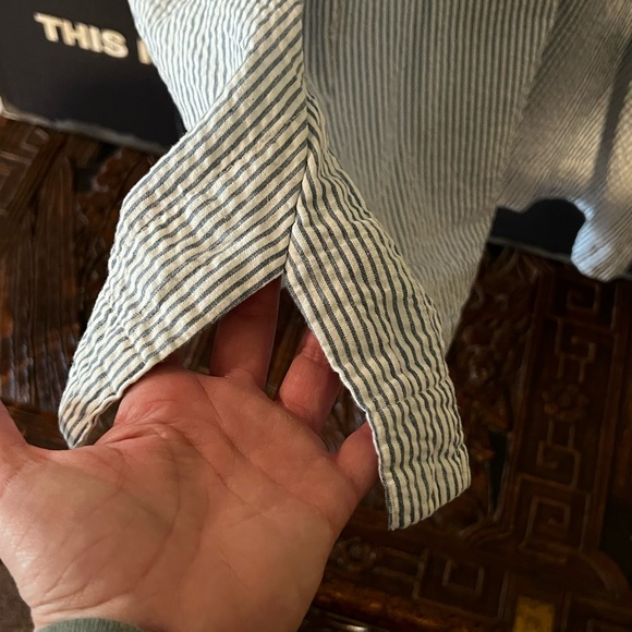 Tulip blue and white striped sleeveless midi boho dress size extra small - Picture 12 of 13